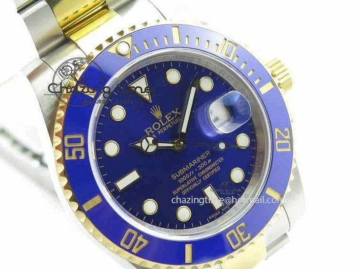 Good Copy Rolex Watches On 1:1 3724 SS Functional Bracelet 116613 Edition JF Blue YG Best SH Dial LB Submariner 0107